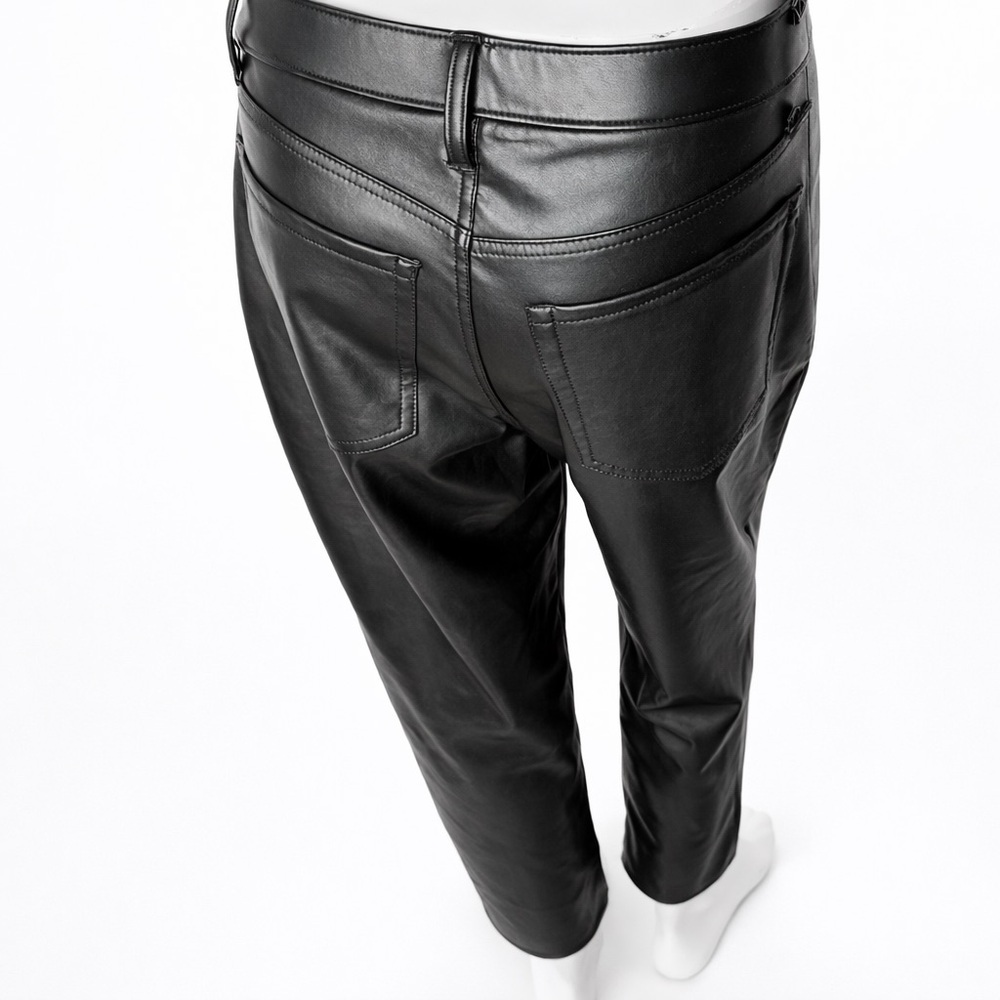 Abercrombie & Fitch Curve Love Vegan Leather Ankle Straigh Pants Sz 10 High Rise - Picture 3 of 6